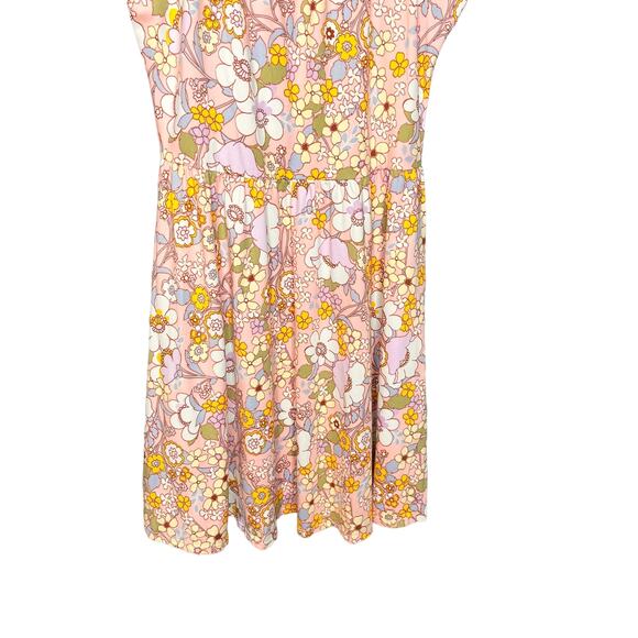 Nine Britton Lulu Knit Pink Floral Spaghetti Strap Dress M - Picture 5 of 8